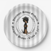 Afstuderen Dachshund Dog (zwart-wit) Cute Papieren Bordje (Voorkant)