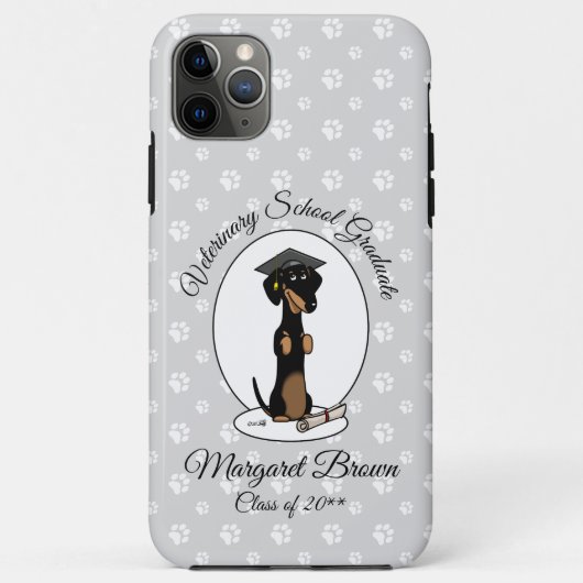 Afstuderen Dachshund (zwart & tan) - Kute dog Case-Mate iPhone Case (Achterkant)