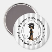 Afstuderen Dachshund (zwart & tan) - Kute dog Magneet (Voorkant / Achterkant)