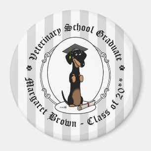 Afstuderen Dachshund (zwart & tan) - Kute dog Magneet