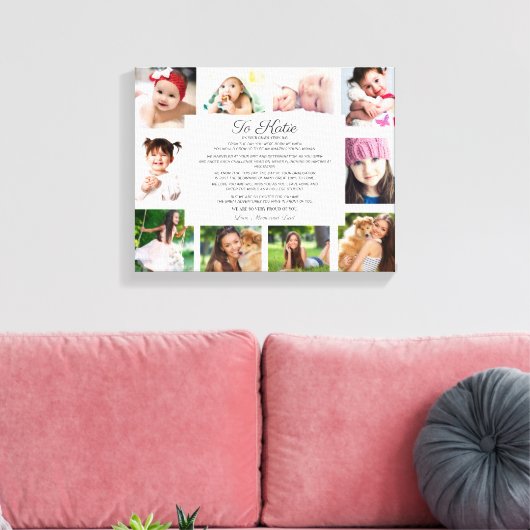 Afstuderen Dag 10 Foto naar dochter Sentimental Canvas Afdruk (Insitu (Woonkamer))