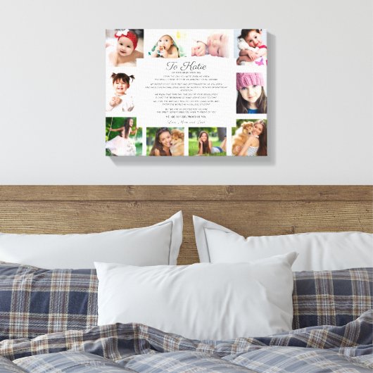 Afstuderen Dag 10 Foto naar dochter Sentimental Canvas Afdruk (Insitu (Slaapkamer))