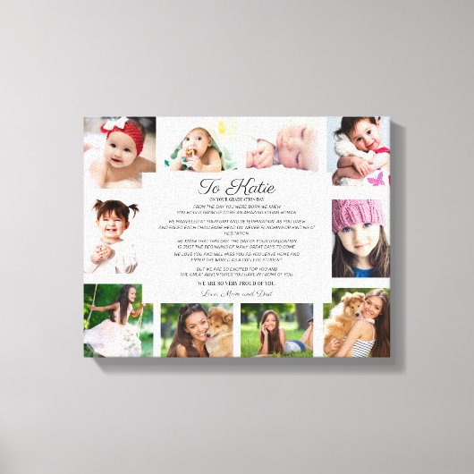 Afstuderen Dag 10 Foto naar dochter Sentimental Canvas Afdruk (Voorkant)