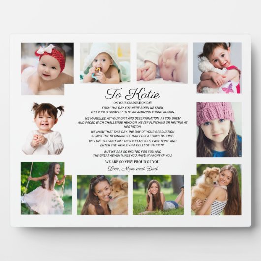 Afstuderen Dag 10 Foto naar dochter Sentimental Fotoplaat (Voorkant)