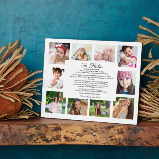 Afstuderen Dag 10 Foto naar dochter Sentimental Fotoplaat (Zijkant)