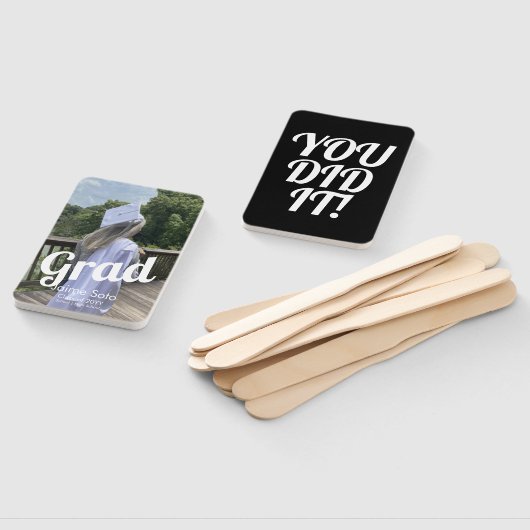Afstuderen Dag Foto Bold Announge White Handwaaier (Niet-gemonteerd)