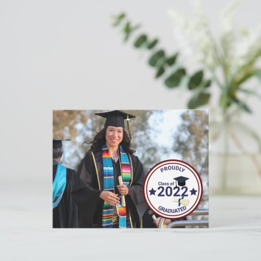 Afstuderen Dag Foto met Jaar Briefkaart (Staand voorkant)