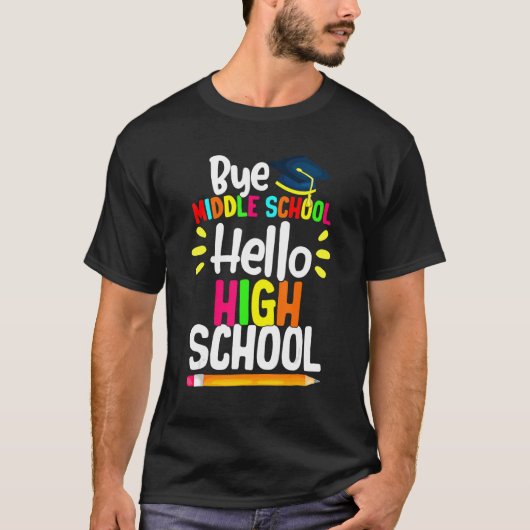 Afstuderen Dag middelbare school Hallo middelbare T-shirt (Voorkant)