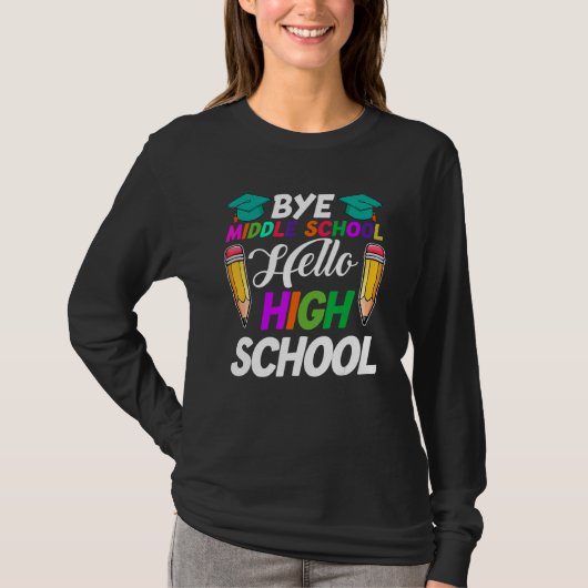 Afstuderen Dag middelbare school Hallo middelbare T-shirt (Voorkant)