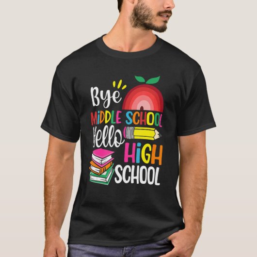 Afstuderen Dag middelbare school Hallo middelbare T-shirt (Voorkant)