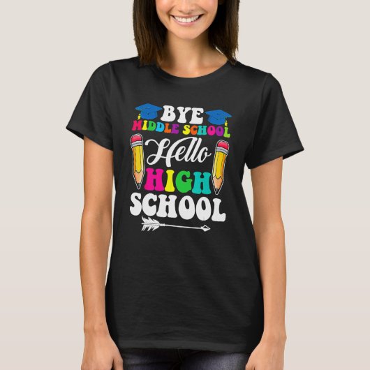 Afstuderen Dag middelbare school Hallo middelbare T-shirt (Voorkant)