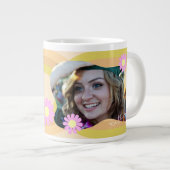 Afstuderen Daisy Photo Beige Grote Koffiekop (Voorkant rechts)