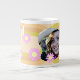 Afstuderen Daisy Photo Beige Grote Koffiekop