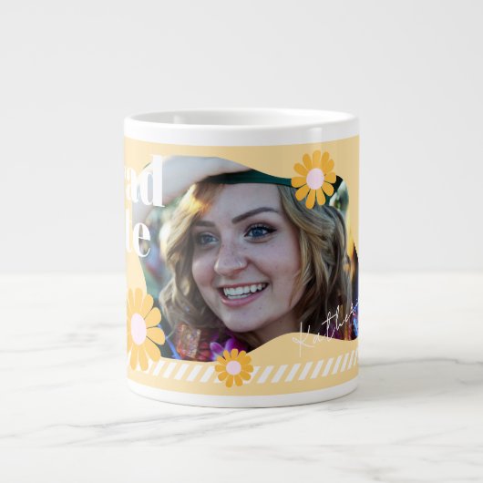 Afstuderen Daisy Photo Beige Grote Koffiekop (Voorkant)