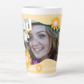 Afstuderen Daisy Photo Beige Latte Mok (Voorkant)
