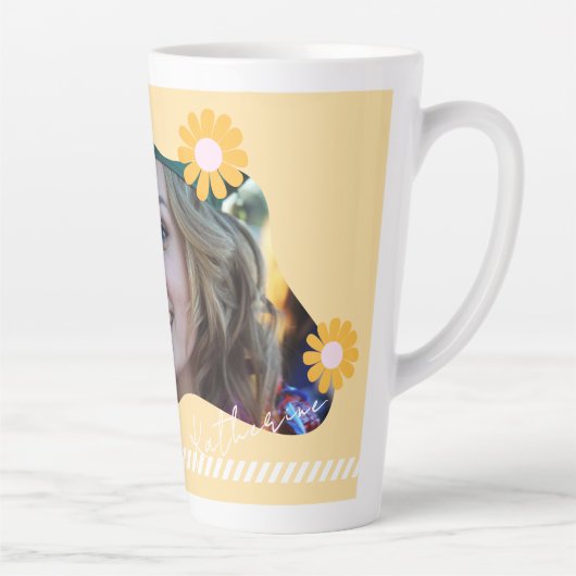 Afstuderen Daisy Photo Beige Latte Mok (Rechts)