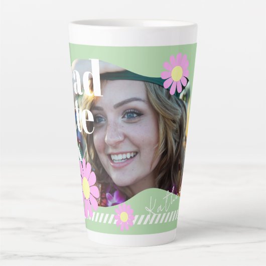 Afstuderen Daisy Photo Green Latte Mok (Voorkant)
