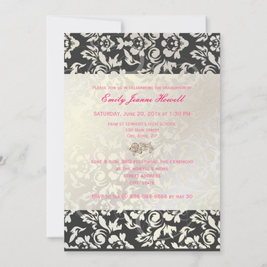 AFSTUDEREN DAMASK/SWIRLS/GRUNGE KAART (Achterkant)