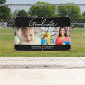 Afstuderen dan en nu Afstudeerder aangepaste foto Spandoek (Insitu)