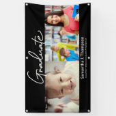 Afstuderen dan en nu Afstudeerder aangepaste foto Spandoek (Verticaal)