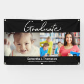 Afstuderen dan en nu Afstudeerder aangepaste foto Spandoek (Horizontaal)