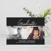 Afstuderen dan en nu Foto's Graduation Party Kaart (Staand voorkant)