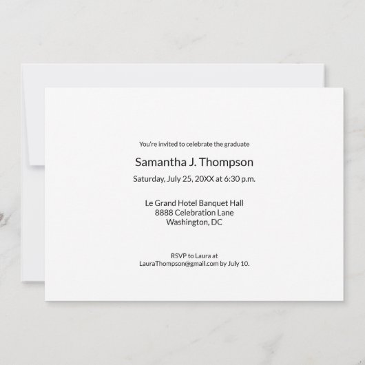 Afstuderen dan en nu Foto's Graduation Party Kaart (Achterkant)