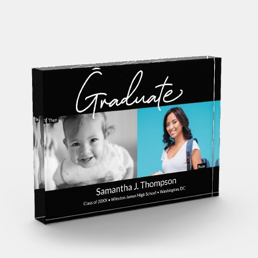 Afstuderen dan en nu middelbaar Afstudeerder foto (Links)