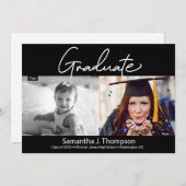 Afstuderen dan en nu middelbaar Afstudeerder foto Aankondiging (Voorkant / Achterkant)