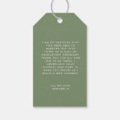 Afstuderen dank je groene pampas eucalyptus cadeaulabel (Achterkant)