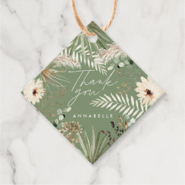 Afstuderen dank je moderne pampas sage green bedankjes labels