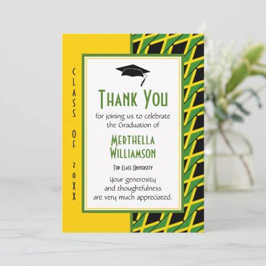 AFSTUDEREN DANK U AAN DE JAMAICA BEDANKKAART (Staand voorkant)