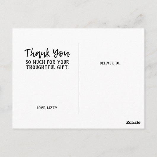 Afstuderen Dank u Briefkaart (Achterkant)