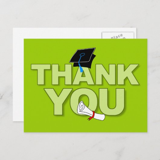 Afstuderen Dank u Briefkaart Diploma 2 (Voorkant / Achterkant)