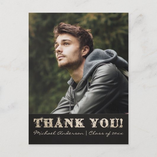 Afstuderen Dank u Briefkaart | Goud (Voorkant)