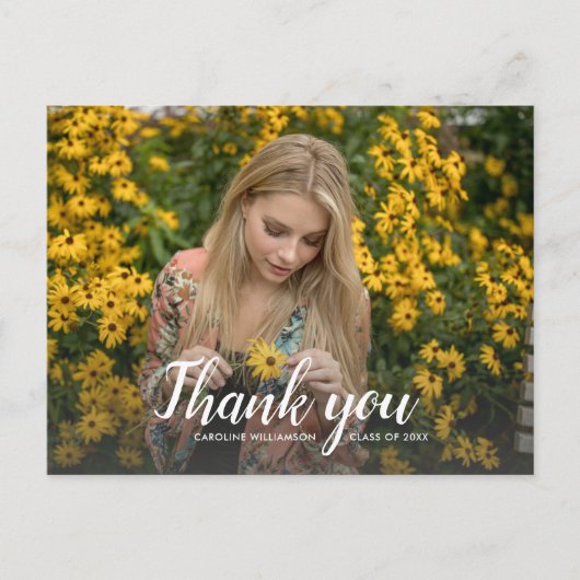 Afstuderen Dank u één groot Foto grafisch script Briefkaart (Voorkant)