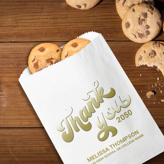 Afstuderen dank u eenvoudige gouden typografie scr bedankzakje