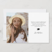 Afstuderen dank u elegante fotocollage bedankkaart (Achterkant)