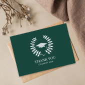 Afstuderen Dank u Foto Classic Donkergroen Wit Bedankkaart