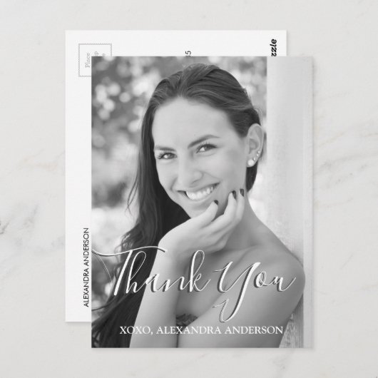 Afstuderen dank u fotokaart briefkaart (Voorkant / Achterkant)