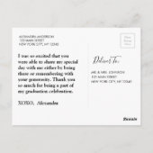 Afstuderen dank u fotokaart briefkaart (Achterkant)