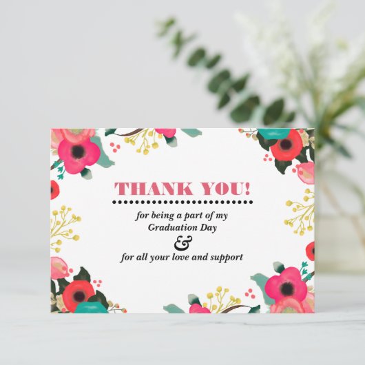 Afstuderen dank u fotokaart kaart (Staand voorkant)