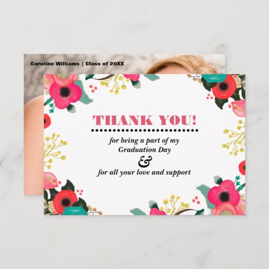 Afstuderen dank u fotokaart kaart (Voorkant / Achterkant)