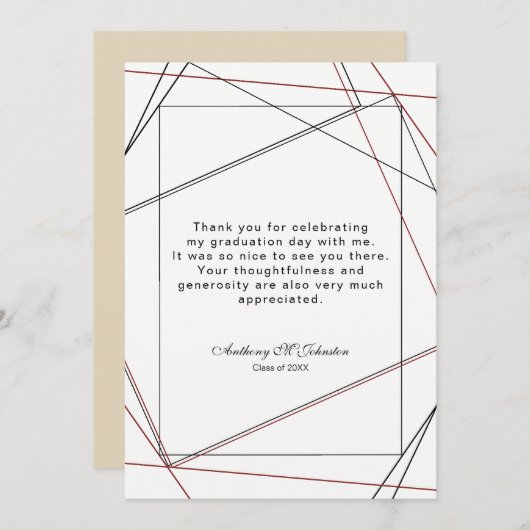 Afstuderen Dank u Geometrisch Ontwerp Bedankkaart (Voorkant / Achterkant)