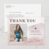 Afstuderen dank u girale rosegold PHOTO-briefkaart Briefkaart (Voorkant / Achterkant)