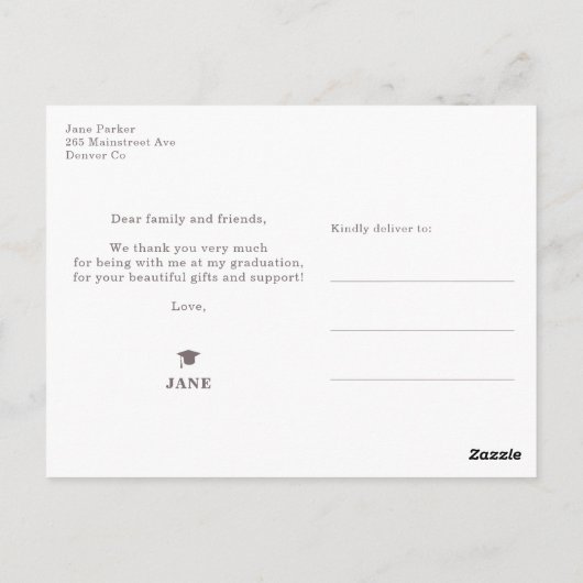 Afstuderen dank u girale rosegold PHOTO-briefkaart Briefkaart (Achterkant)