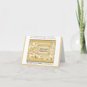 Afstuderen Dank u Glitter Fabric Font Damask Bedankkaart (Achterkant)