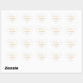 Afstuderen dank u gouden script hart sticker (Vel)