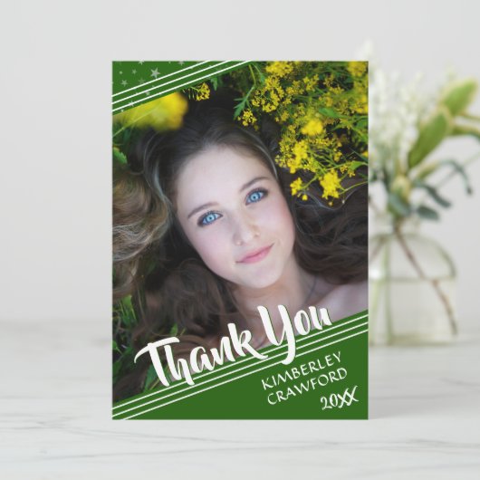 Afstuderen Dank u handgeschreven penseelscript gro Kaart (Staand voorkant)