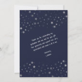 Afstuderen Dank u, Lines & Stars, Navy Blue Bedankkaart (Achterkant)
